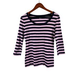 Gap Womens Striped 3/4 Sleeve Top M
